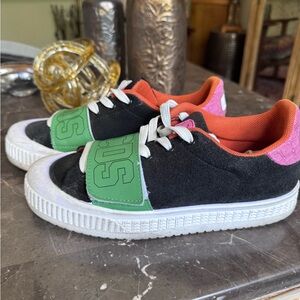 GCDS| Multicolor Suede Low Top Lace Up Women’s Sneakers